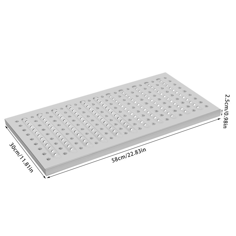 Couvre-drain extérieur en acier inoxydable 22,83 po L * 11,81 po