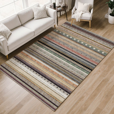 Premium Machine Washable Mayfield  Striped Rug