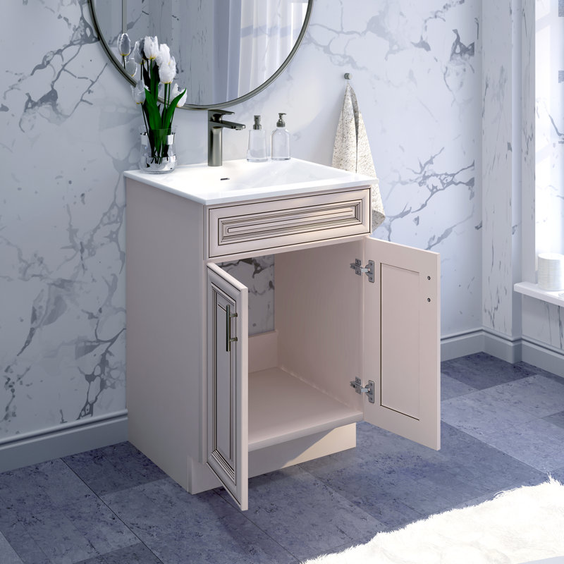 Base de meuble-lavabo 24 po blanc antique