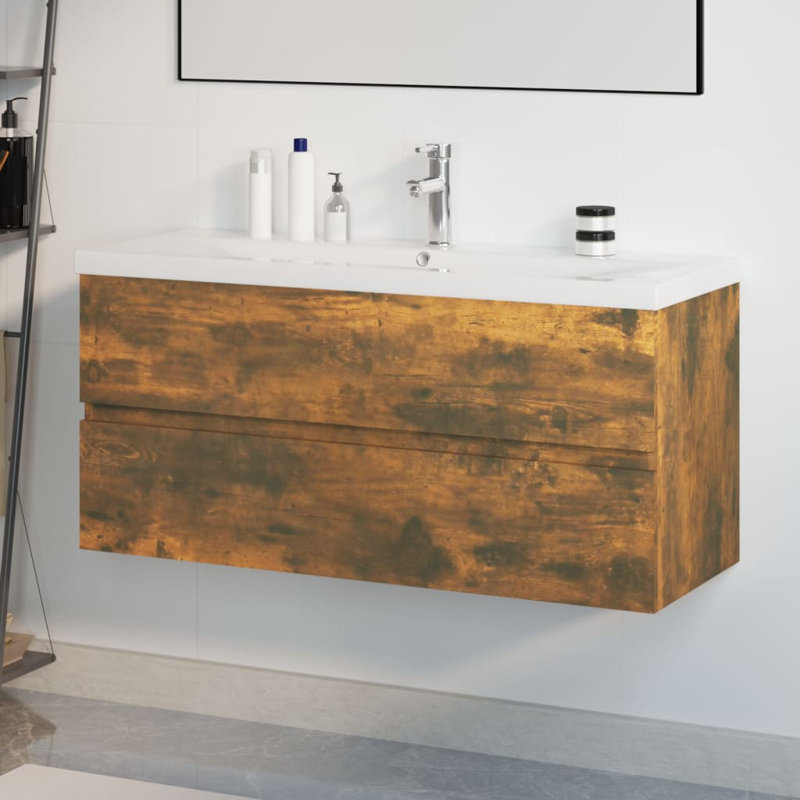 Audrae Wall Hung Single Vanity, 80cm, Gray Sonoma