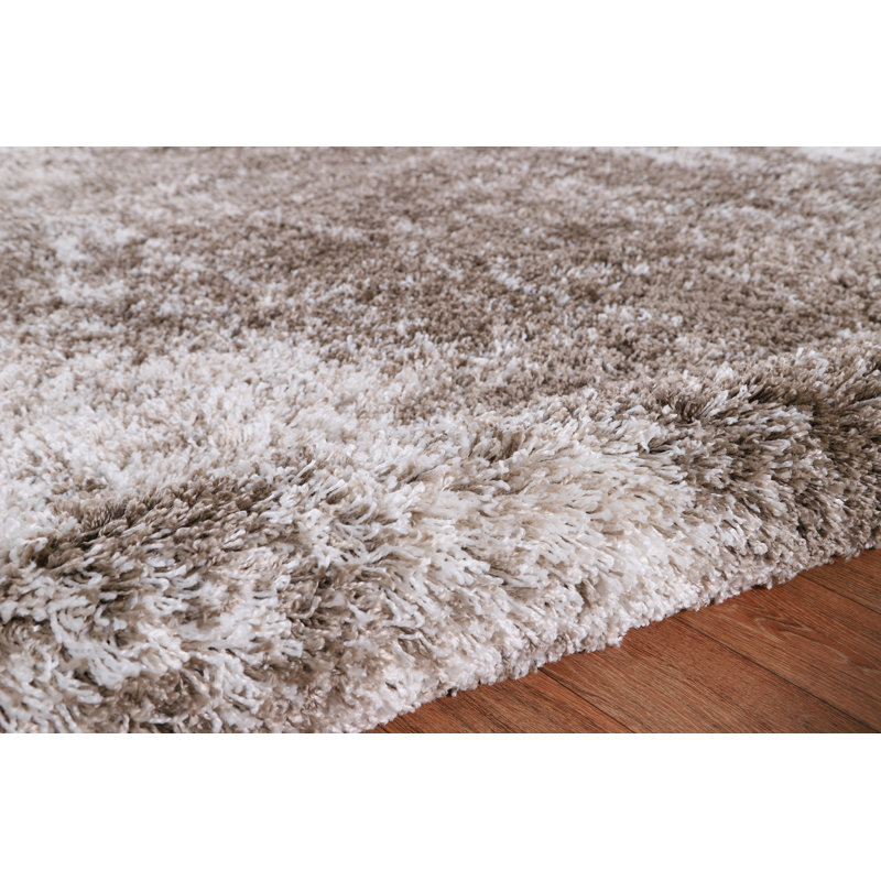 Tapis à poils longs brun / beige, Rectangle 7 pi 10 po x 10 pi