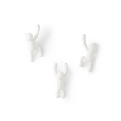 Buddy Wall Mounted Coat Hooks, Decorative Single Hangers for Entryway, Bedroom, Set of 3