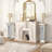 Mirrored Glass Side Table Pedestal Stand End Table 101cm	