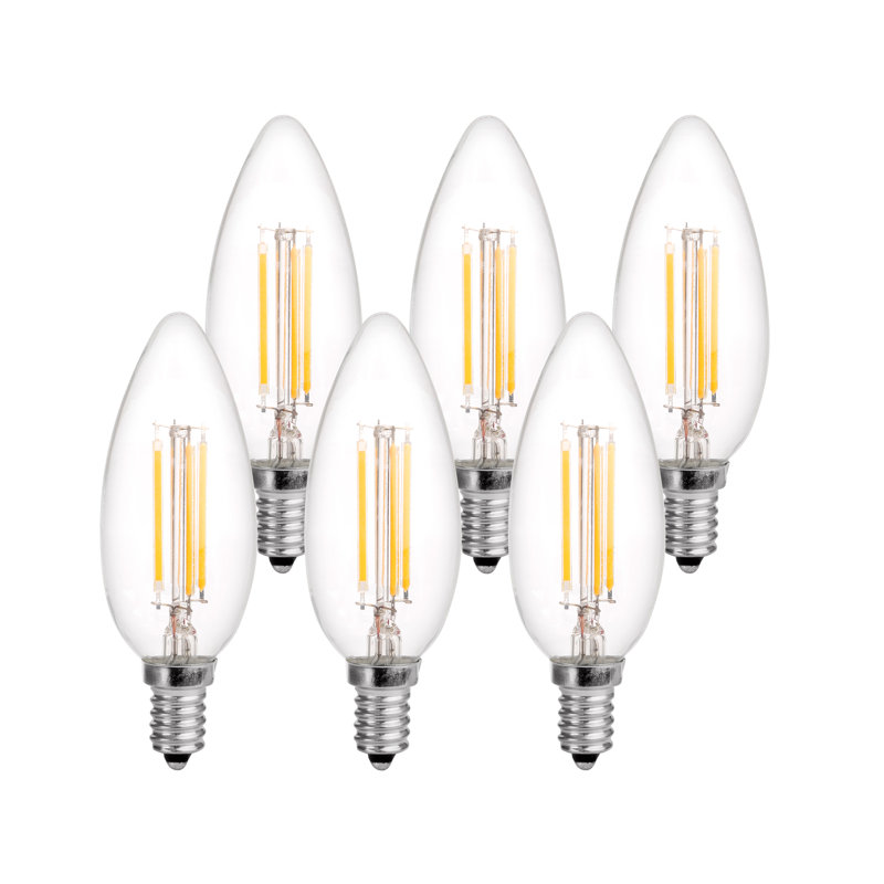 Ampoule DEL Luminus B10, culot E12, 60 W, 15 000 heures, intensité variable, paquet de 6, 5000 kelvins, 330 lumens, 4W