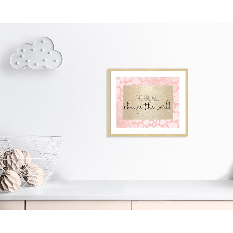 This Girl Will, impression sur papier, H 21,5 po x l 25,5 po x P 1,19 po, Encadré de boîte champagne
