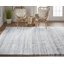 Tapis rayé ivoire / gris clair Alline-268771858