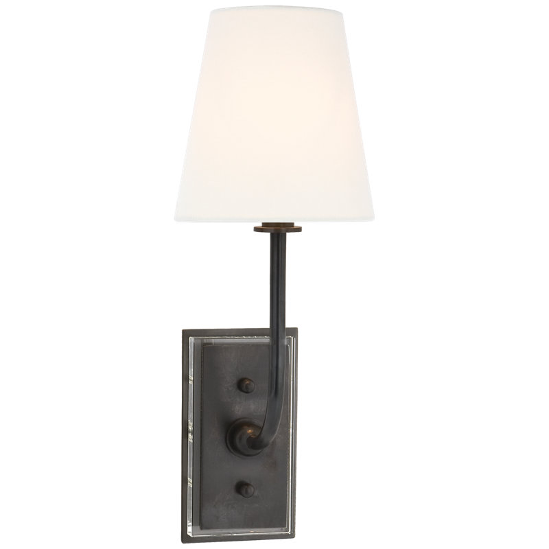 Thomas O'Brien Hulton Sconce, Bronze, Fabric