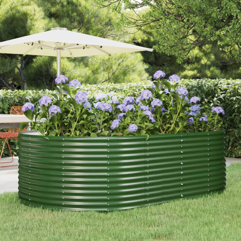 Garden Raised Bed Powder-coated Steel, Green, 68 cm x 152 cm x 40 cm