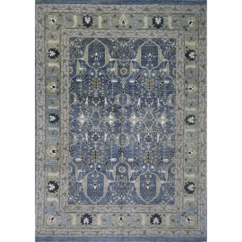 Bleu océan Abadeh 8 pi 10 po x 12 pi 2 po