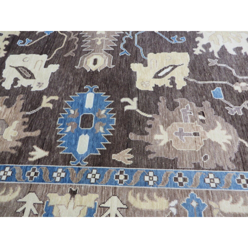 Tapis unique brun de 12 pi 1 po x 14 pi 10 po