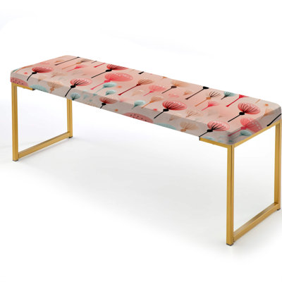 Ferre - Abstract Upholstered Gold Bench