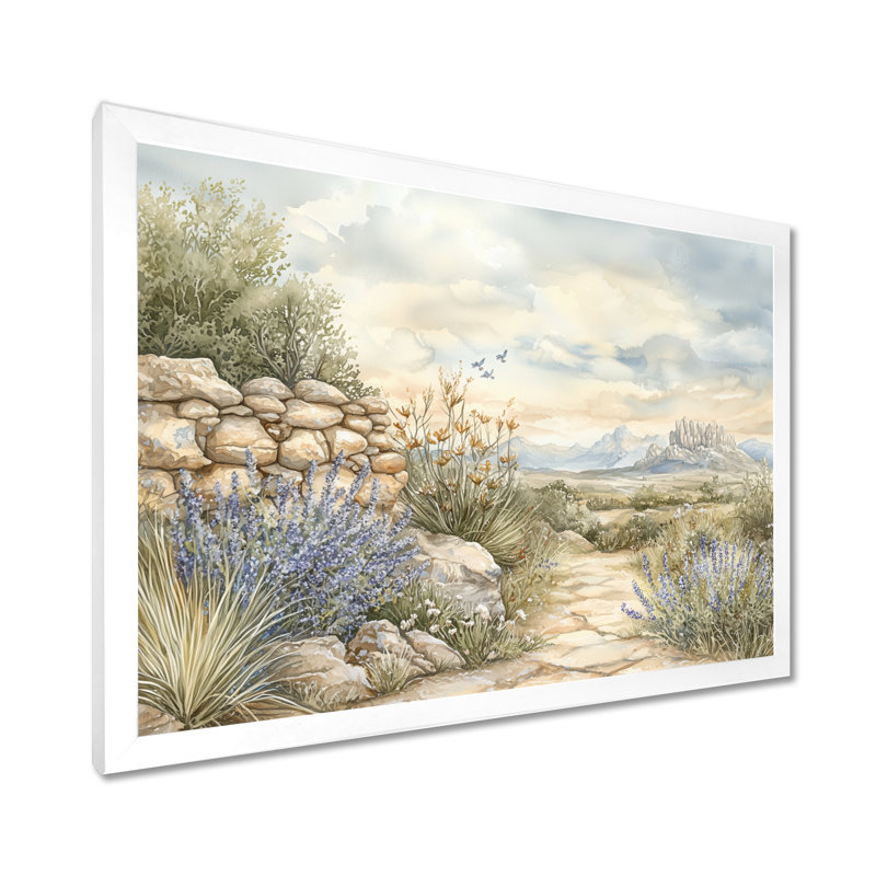 «Desert Landscape with Rocky In Winter - Desert», reproduction d'art murale, H 34 po x l 44 po, Blanc