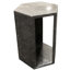 Table d'appoint hexagonale en marbre naturel gris foncé, hauteur 40 cm, idéale pour exposer des œuvres d'art, décorer un salon ou une chambre à coucher. Finition polie.