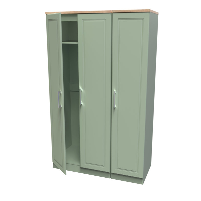 Aalysia Manufactured Wood Wardrobe, Reed Green/Bardolino Oak