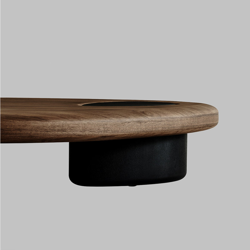 Modern minimalist wooden coffee table
