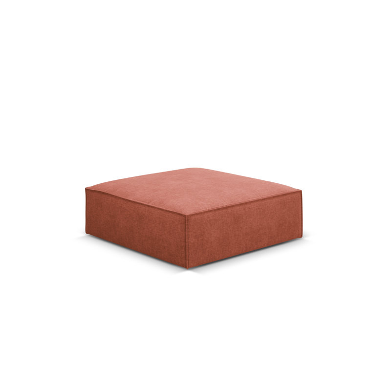 Lidea 100cm Wide Rectangle Solid Colour Footstool Ottoman, Orange