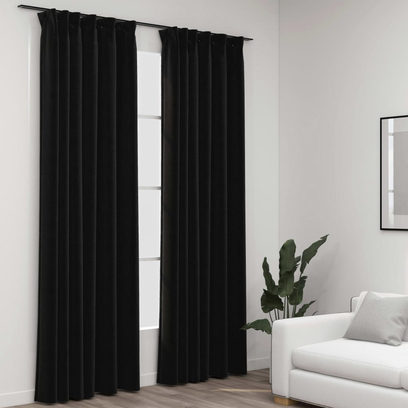 Blackout Curtain Pair, Anthracite, Width 140 x Drop 225 cm