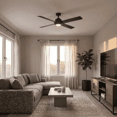 Ventilateur de plafond standard à DEL à 4 pales de 56 po avec télécommande et ensemble d'éclairage inclus Mccoin