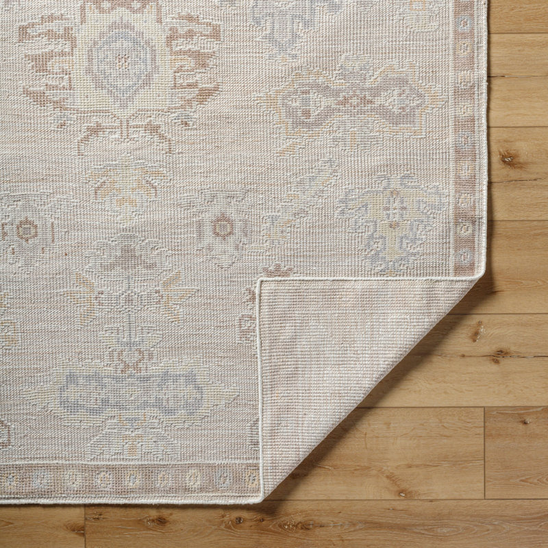 Revere Hand Knotted Oriental Area Rug in Brown, Light Gray, Medium Gray, Light Beige, Cream, Rectangle 4' x 6'