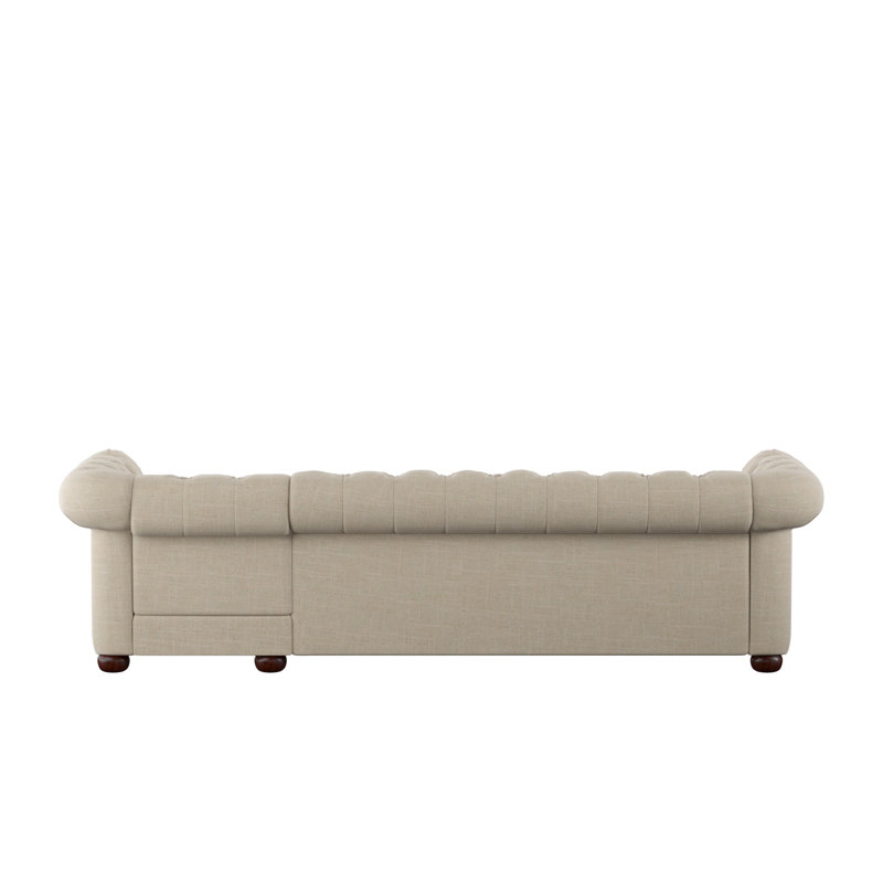 Huskins Upholstered L-Shaped Sectional Right Hand Facing, Beige Linen