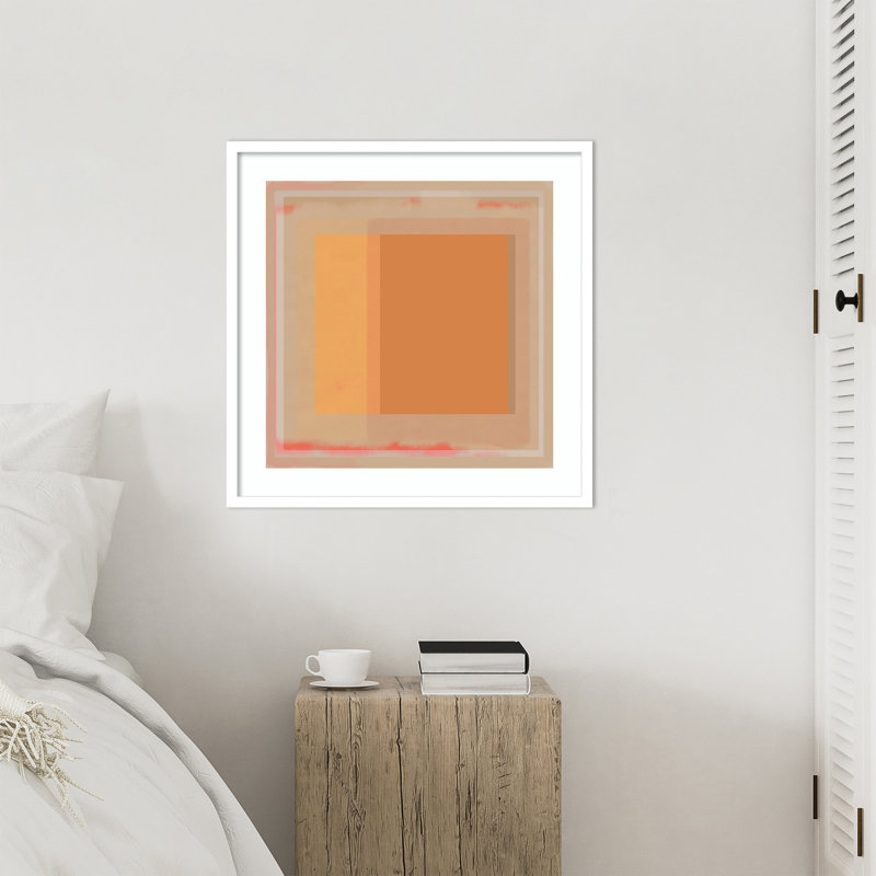 «Pastel Geometric 23» par Pearlstein, impression sur bois encadrée, H 25 po x l 25 po, Blanc svelte