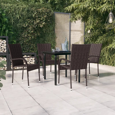 Aadiv 4 - Person Wicker Patio Dining Set with Square Table