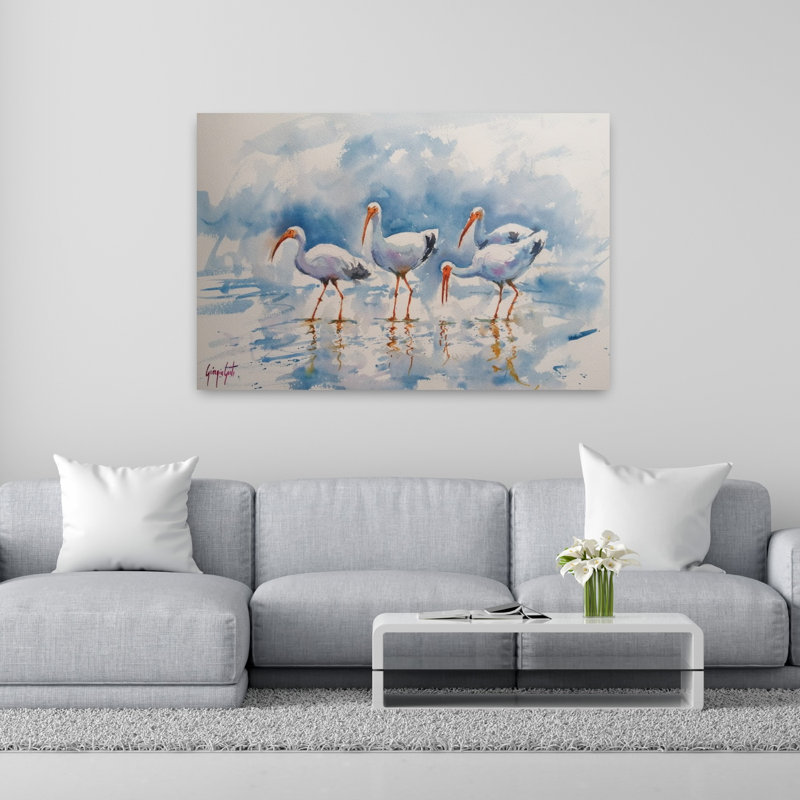 White Ibis Reflections by Giorgio Gosti - Wrapped Canvas Print, 152  cm H x 102  cm W