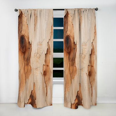 Lucrezia Brown Tree Bark Essence IV - Modern Velvet Curtain - Room Darkening - 1 panel