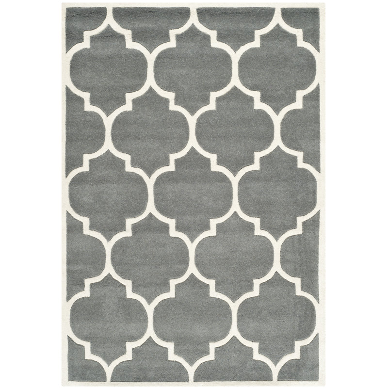 Edgerton Geometric Wool Hand Woven Area Rug, Rectangle 152 x 244 cm