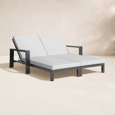 Hoyt 63" Patio Double Chaise Lounge
