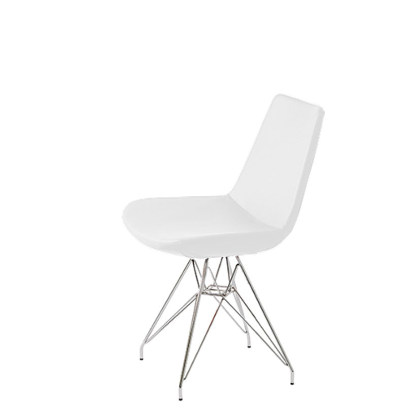 Shinkle 17'' H Faux Leather Upholstered Side Chair, White Leatherette