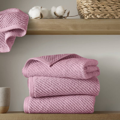 Diagonal Ribbed 100% Cotton Quick Dry Diagonal Ribbed 4Pcs Hand Towel Set