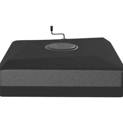 84d-110v02 Base de parasol en porte-à-faux, 330 lb Robuste, avec patins réglables, roue de levage, capacité de base noire pour une utilisation extérieure,
