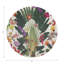 Fantasy Tropical White Vegan Leather Round Coasters-1989814263