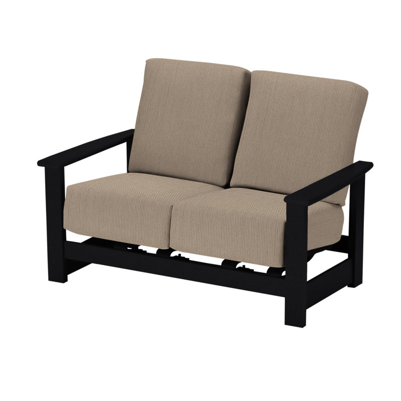 Leeward 56.5'' Wide Loveseat with Cushions, Wren, Black