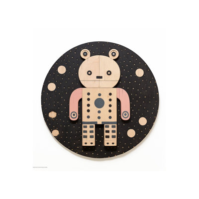 Tapis multicolore lavable à motif robotisé de la collection Waso