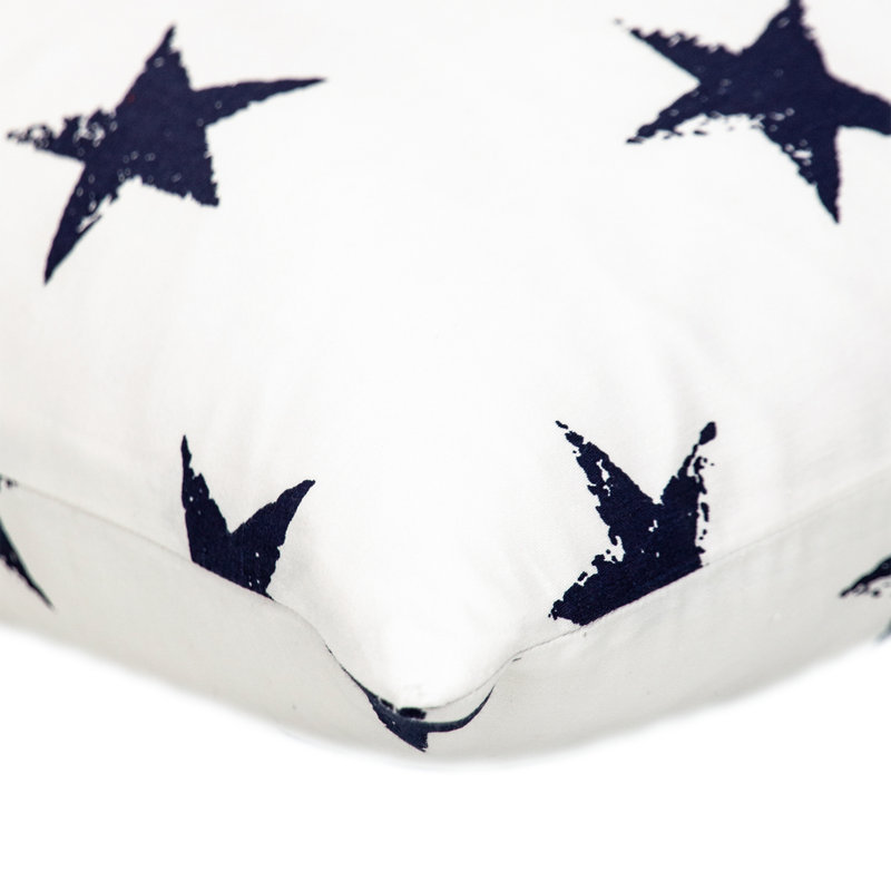 Parkland Collection Transitional Stars White Square 16" x 16" Pillow