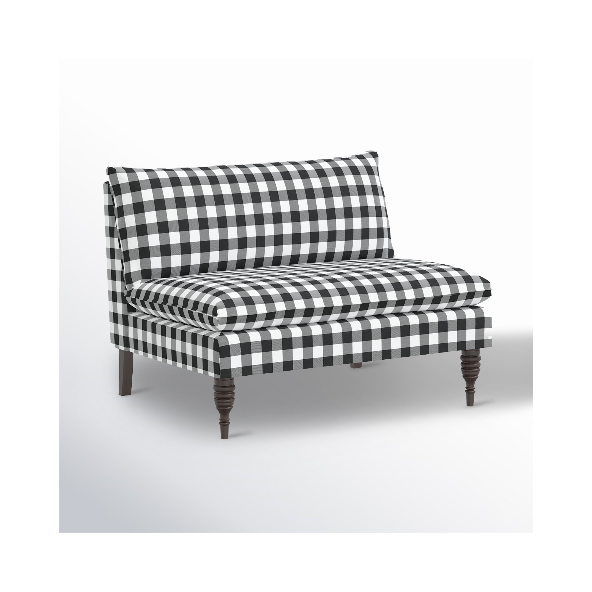 Cecelia 47'' Upholstered Loveseat, Classic Gingham Black