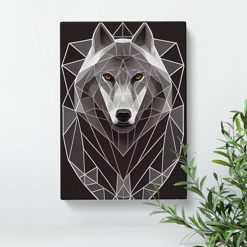 Abstract Wolf Art No.4 - Wrapped Canvas, 76cm H x 50cm W x 3cm D
