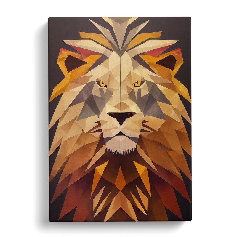 Lion Mural - Wrapped Canvas, 60cm H x 40cm W x 3cm D