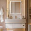 Surface Frameless LED Davaughn Mirror With 2 Adjustable Shelf & Bluetooth Speaker-1798790797