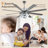 Terriek 72" Chrome Ceiling Fans with Lights and Remote, 6 Speed Reverisble DC Motor Large Motor Modern Ceiling Fan-868463038