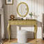 Meuble-lavabo de luxe avec miroir ovale, coiffeuse à 3 tiroirs pour bijoux, console élégante pour la décoration intérieure, doré-1537636193