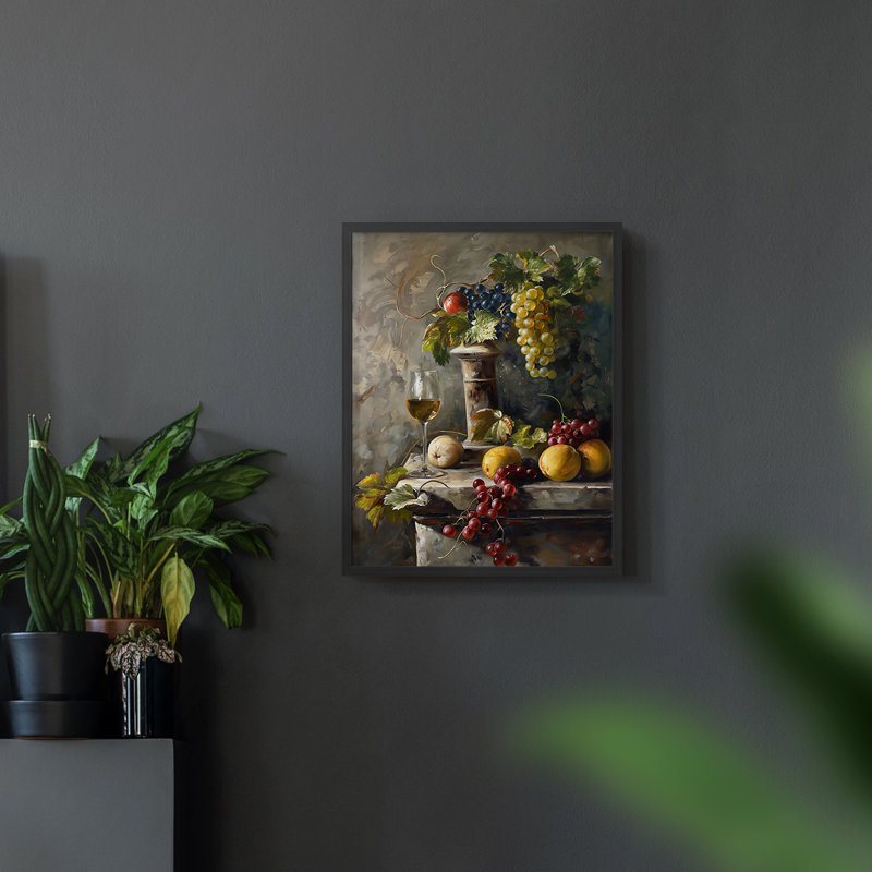 FLORAL Series DCCXXXI  -Premium Framed Print -Ready to Hang - No Nails Required, Black, 21" H x 17" W