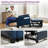 Faux Leather Convertible Chair 3-In-1 Pull Out Sleeper Futon Chair Beds With Usb-1157578034
