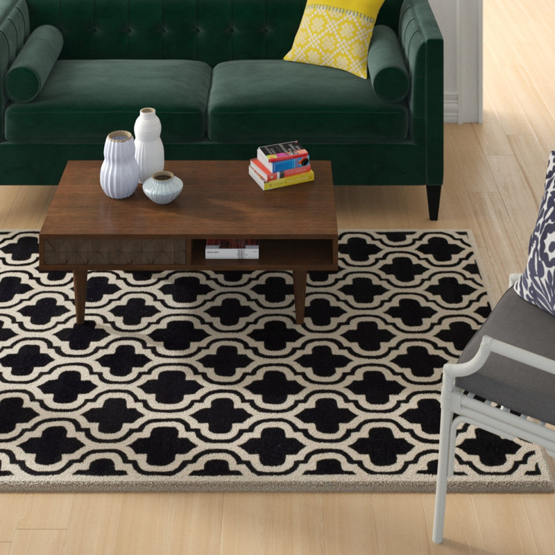 Carolene Hand Tufted Wool Geometric Rug, Rectangle 6' x 9'