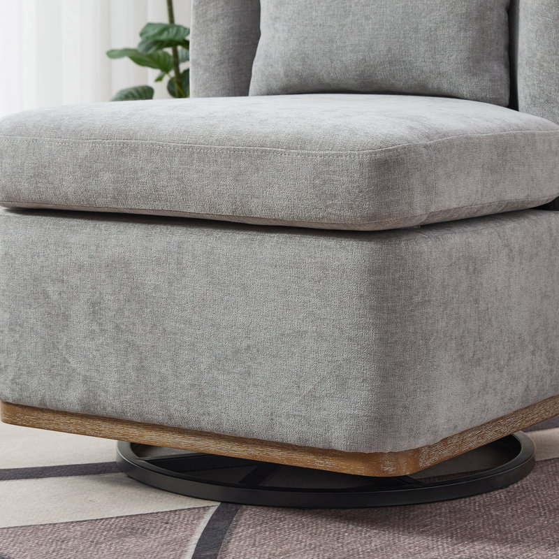 Fauteuil de chambre rembourré pivotant, Gris chenille