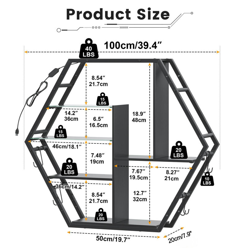 Bracket Shelf, Black