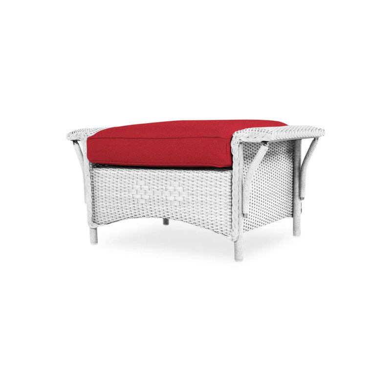 Nantucket Outdoor Ottoman, Woodgrain Ash, White