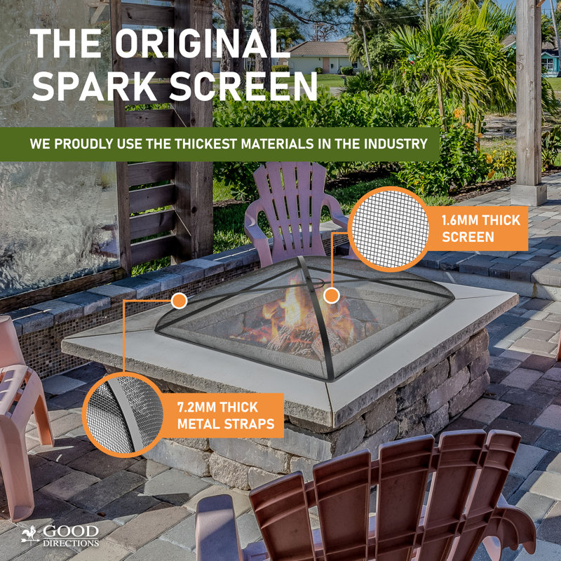30'' Black Powder-Coated Steel Square Spark Screen